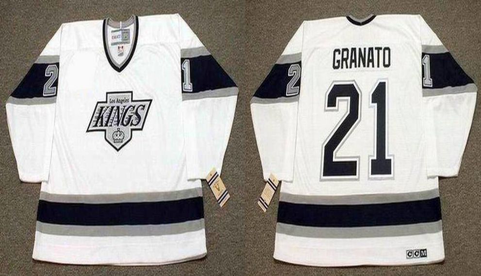 2019 Men Los Angeles Kings #21 Granato White CCM NHL jerseys1